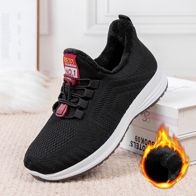 Flying woven shoes a slip-on shoes new soft light breathable spring and autumn middle-aged casual soft soled shoes