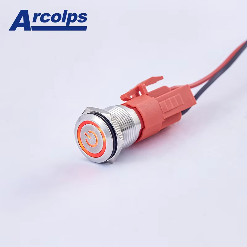 16mm Waterproof 10A  Momentary Metal Push Button Switch