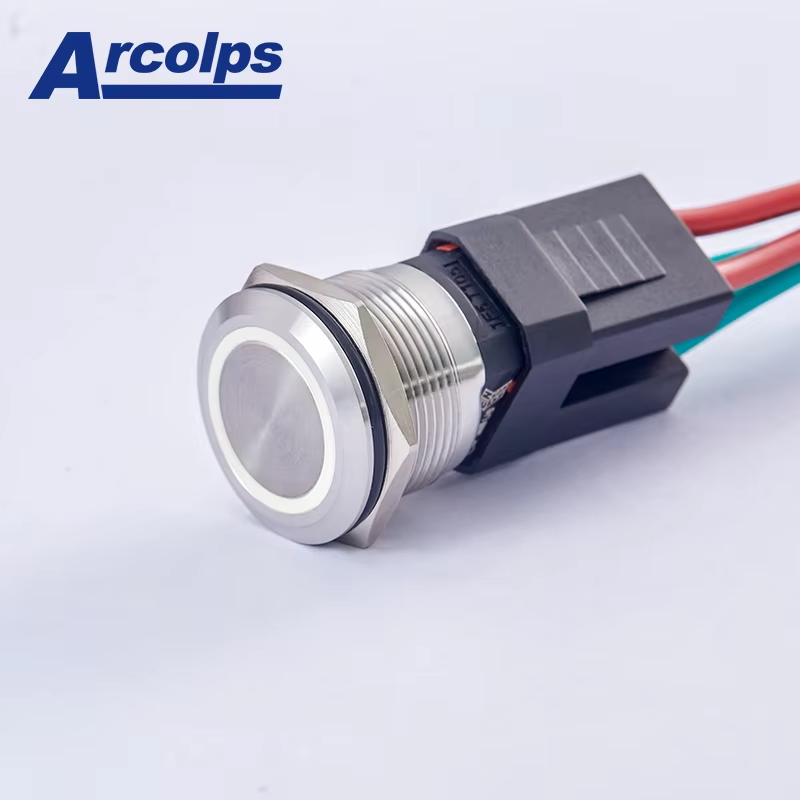 ARCOLPS 22mm 10A High Current Waterproof Metal Push Button Switch