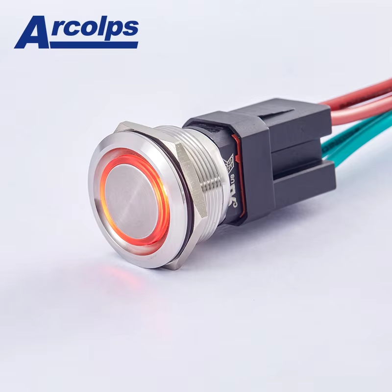 ARCOLPS 25mm 10A High Current Momentary Metal Push Button Switch IP67 Waterproof for Automation