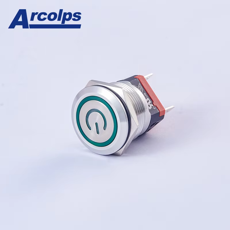 ARCOLPS 22mm 10A High Current Waterproof Metal Push Button Switch