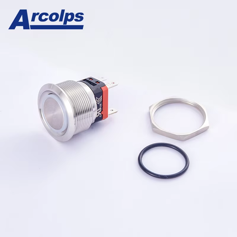 ARCOLPS 25mm 10A High Current Momentary Metal Push Button Switch IP67 Waterproof for Automation