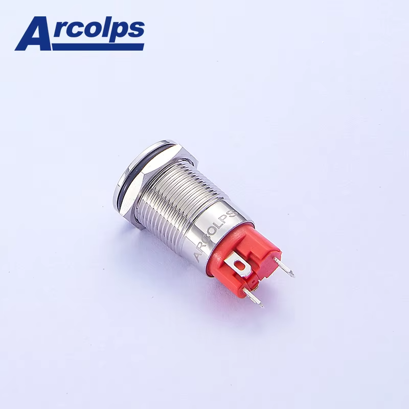 ARCOLPS 08/10mm Waterproof Momentary Metal Push Button Switch
