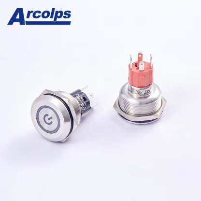 ARCOLPS 25mm 10A High Current Momentary Metal Push Button Switch IP67 Waterproof for Automation