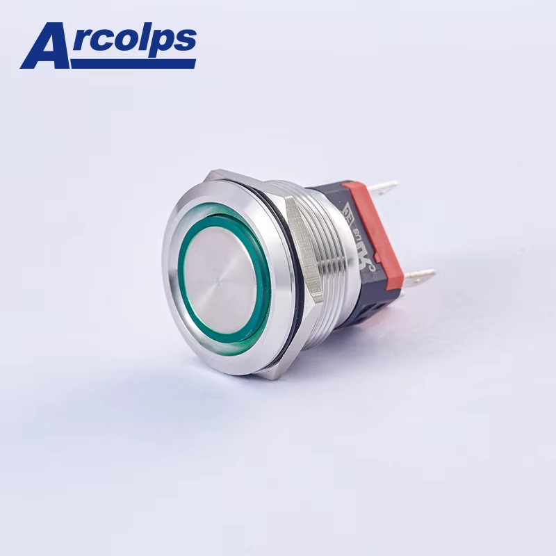 ARCOLPS 25mm 10A High Current Momentary Metal Push Button Switch IP67 Waterproof for Automation