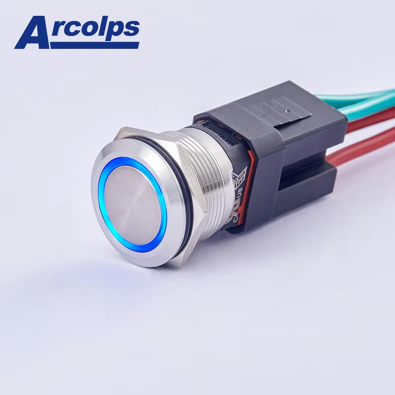 ARCOLPS 22mm 10A High Current Waterproof Metal Push Button Switch