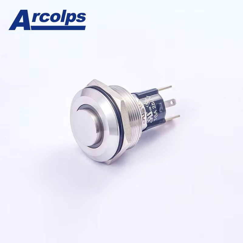 ARCOLPS 25mm 10A High Current Momentary Metal Push Button Switch IP67 Waterproof for Automation