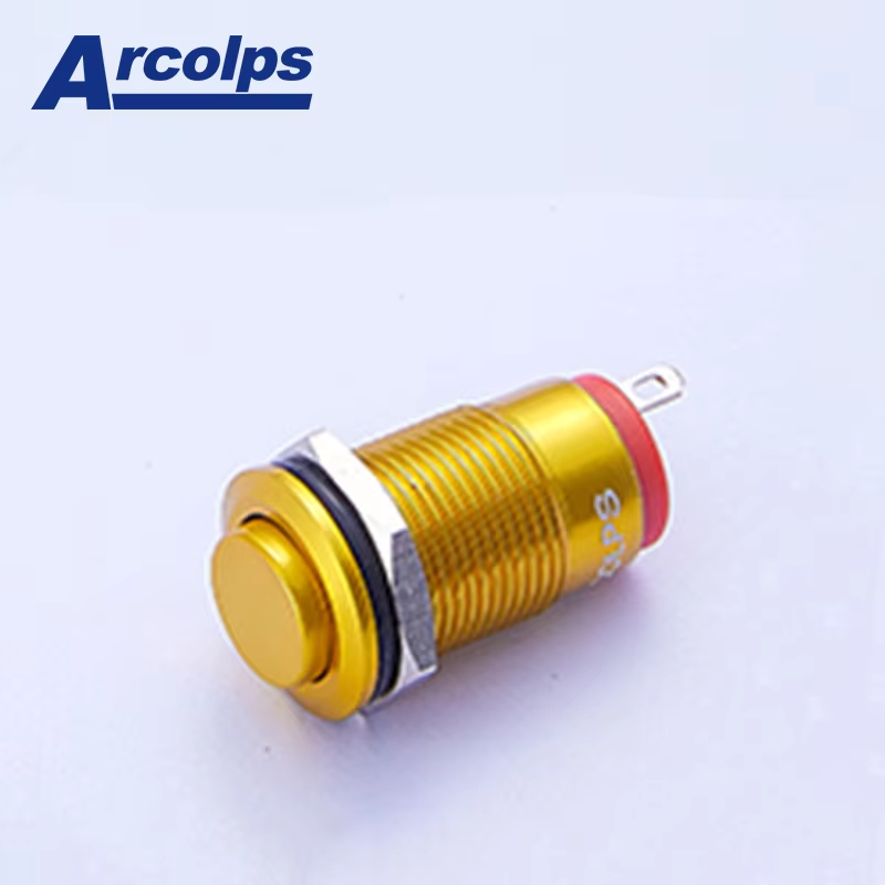 ARCOLPS 08/10mm Waterproof Momentary Metal Push Button Switch