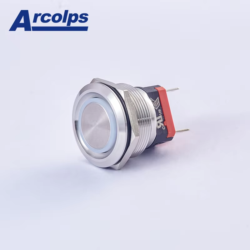 ARCOLPS 25mm 10A High Current Momentary Metal Push Button Switch IP67 Waterproof for Automation