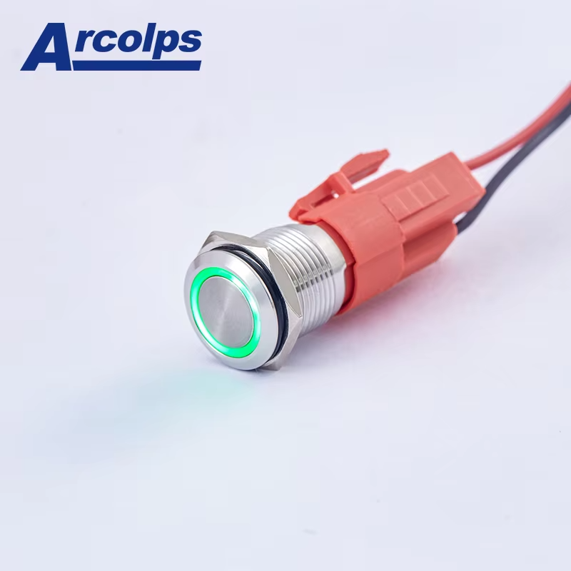 16mm Waterproof 10A  Momentary Metal Push Button Switch