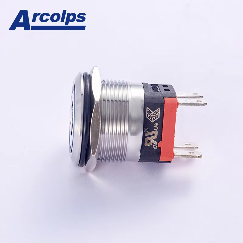 ARCOLPS 22mm 10A High Current Waterproof Metal Push Button Switch