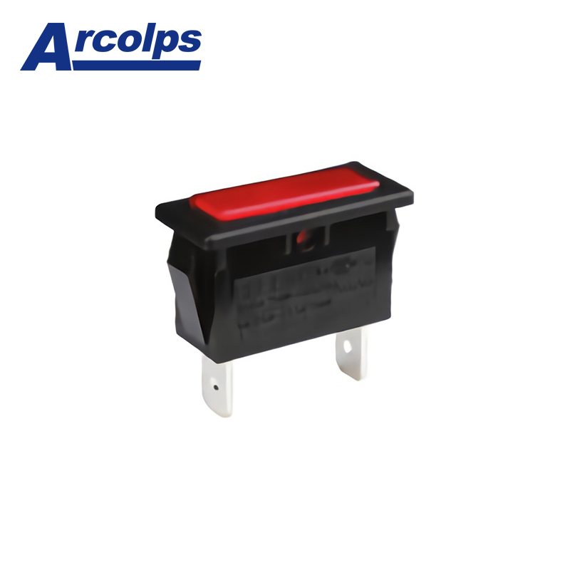 ARCOLPS Wear-Resistant Boat-Type Rocker Switch with LED Lighting – High-Quality Square Plastic Case