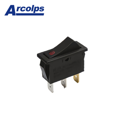 ARCOLPS Wear-Resistant Boat-Type Rocker Switch with LED Lighting – High-Quality Square Plastic Case