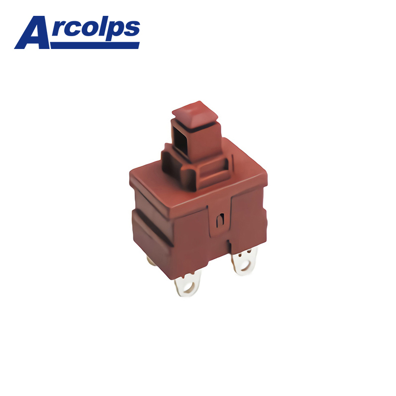 ARCOLPS Durable High-Quality Black/Brown Plastic Square Flat-Head Power Push Button Switch