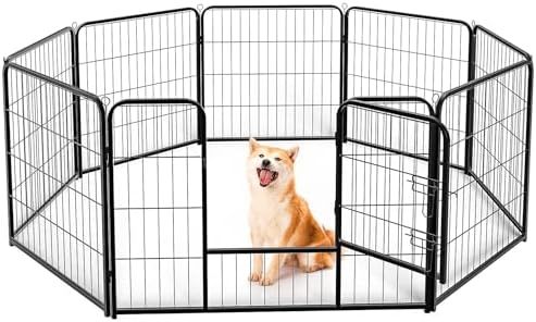Dog Playpen, Puppy Fence for Yard, Camping, RV, Indoor/Outdoor Use, 32-Inch 16-Panel Exercise Pen for Small/Medium/Large Pets