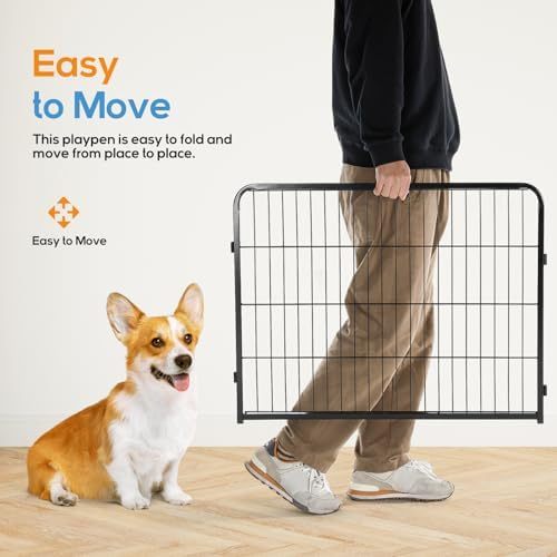 Dog Playpen, Puppy Fence for Yard, Camping, RV, Indoor/Outdoor Use, 32-Inch 16-Panel Exercise Pen for Small/Medium/Large Pets