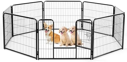 Dog Playpen, Puppy Fence for Yard, Camping, RV, Indoor/Outdoor Use, 32-Inch 16-Panel Exercise Pen for Small/Medium/Large Pets