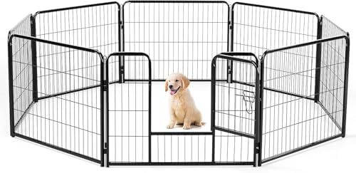 Dog Playpen, Puppy Fence for Yard, Camping, RV, Indoor/Outdoor Use, 32-Inch 16-Panel Exercise Pen for Small/Medium/Large Pets