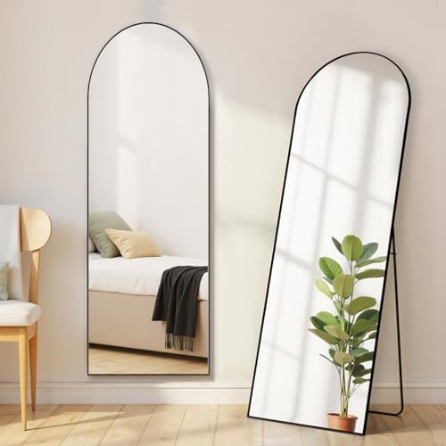 Mirror Full Length, Upgraded 16"x59" Body Wall Mirrors with Shatter-Proof Glass, Floor Standing, Hanging or Leaning, Tall Mirror with Stand Aluminum Alloy Frame for Bedroom Cloakroom