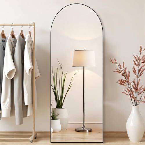 Mirror Full Length, Upgraded 16"x59" Body Wall Mirrors with Shatter-Proof Glass, Floor Standing, Hanging or Leaning, Tall Mirror with Stand Aluminum Alloy Frame for Bedroom Cloakroom