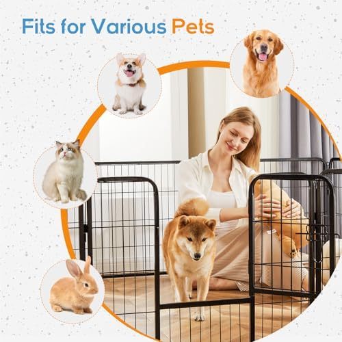 Dog Playpen, Puppy Fence for Yard, Camping, RV, Indoor/Outdoor Use, 32-Inch 16-Panel Exercise Pen for Small/Medium/Large Pets