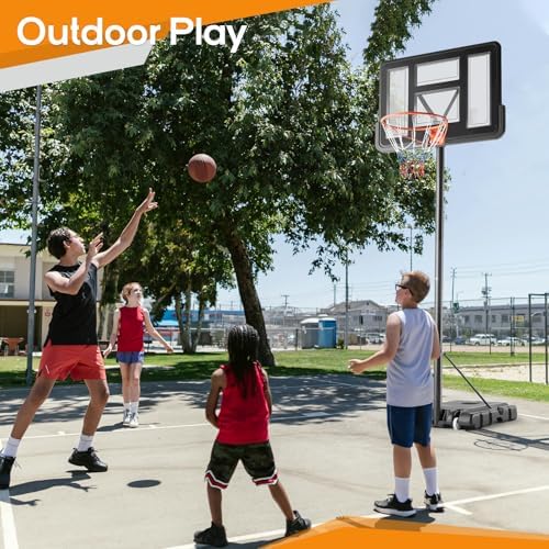 Basketball Hoop Outdoor 4.2-10ft Adjustable Portable Basketball Goal for Kids Youth Adults in Backyard, Driveway, 44 Inch Shatterproof Backboard