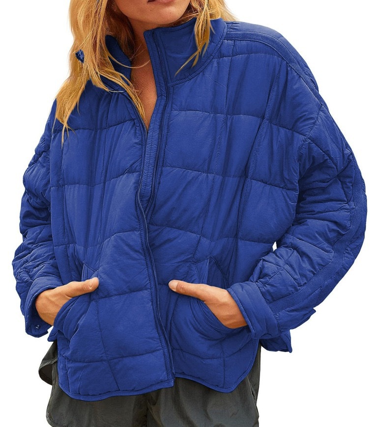 Women's Long Sleeve Zipper Oversized Thick Padded Jacket