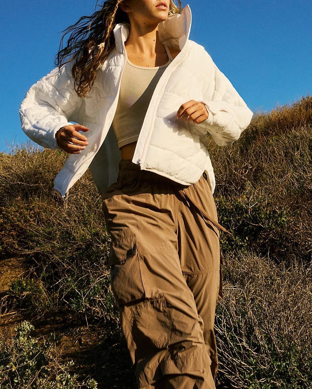 Women's Long Sleeve Zipper Oversized Thick Padded Jacket