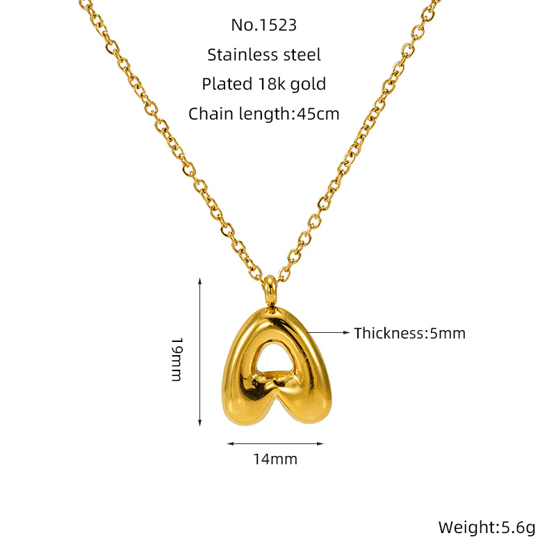 Handcrafted 3D Bubble Initial Necklace – Artisan Puffy Letter Pendant (Free Chain Included)