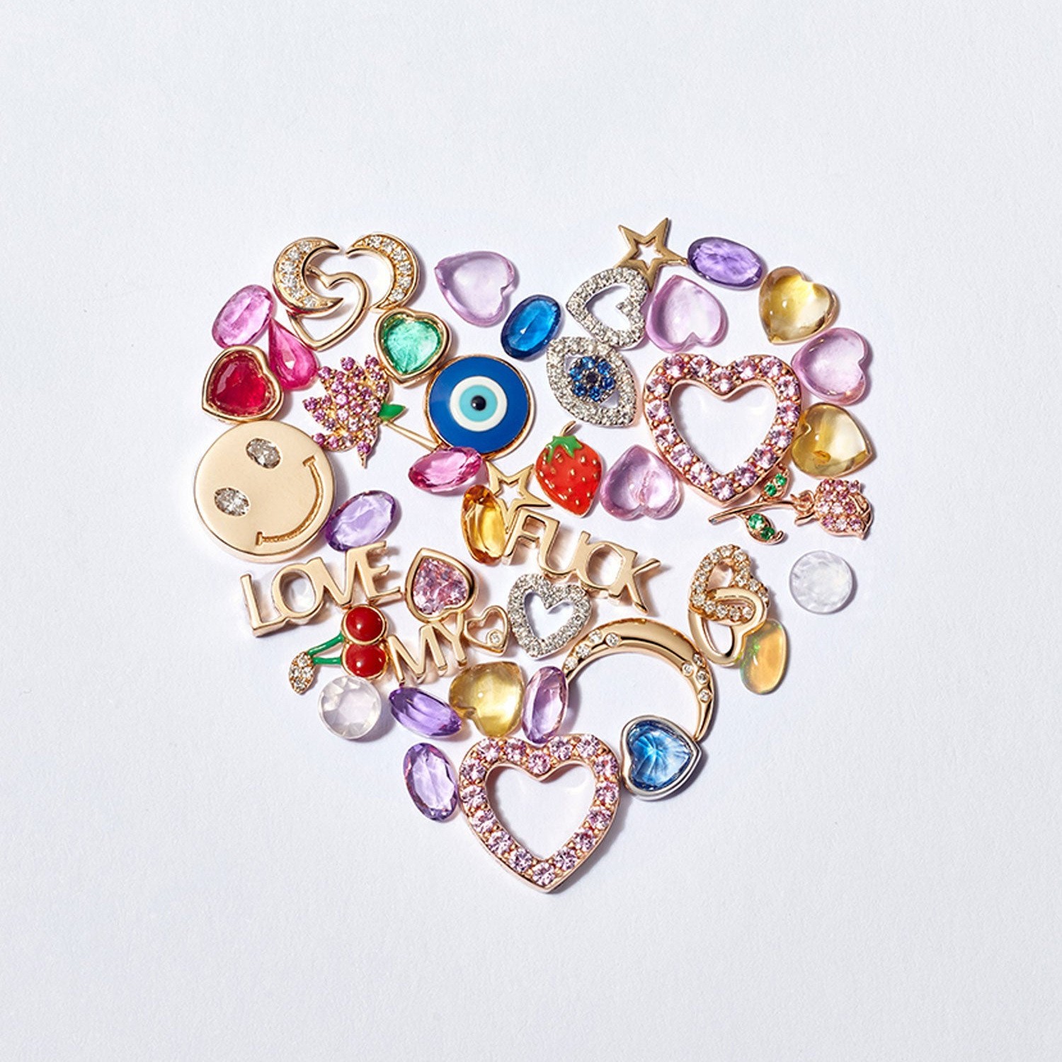 Personalized Floating Glass Locket Necklace - Custom DIY Charm Pendant with CZ Initials & Mini Charms