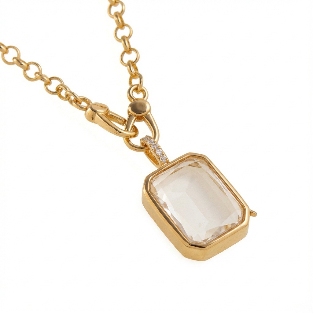 Personalized Floating Glass Locket Necklace - Custom DIY Charm Pendant with CZ Initials & Mini Charms