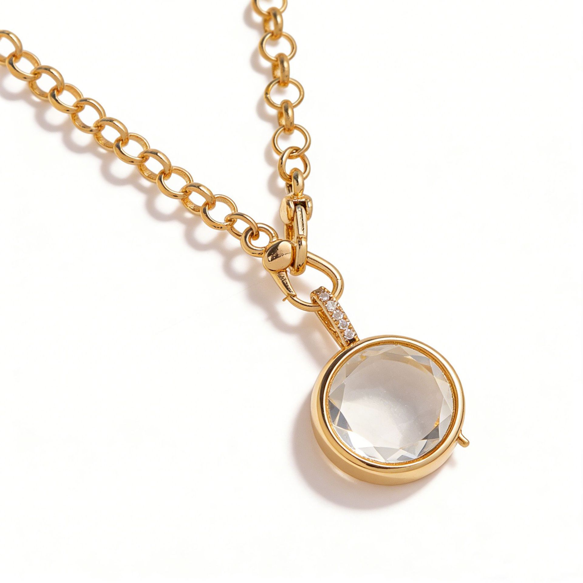 Personalized Floating Glass Locket Necklace - Custom DIY Charm Pendant with CZ Initials & Mini Charms
