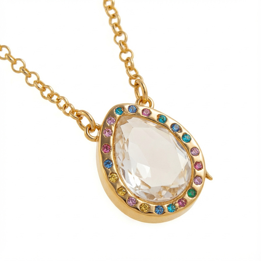 Personalized Floating Glass Locket Necklace - Custom DIY Charm Pendant with CZ Initials & Mini Charms