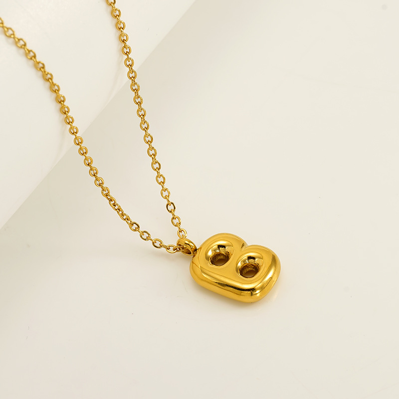 Handcrafted 3D Bubble Initial Necklace – Artisan Puffy Letter Pendant (Free Chain Included)