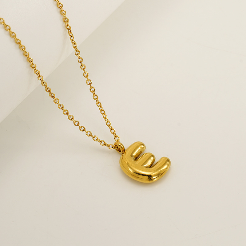 Handcrafted 3D Bubble Initial Necklace – Artisan Puffy Letter Pendant (Free Chain Included)