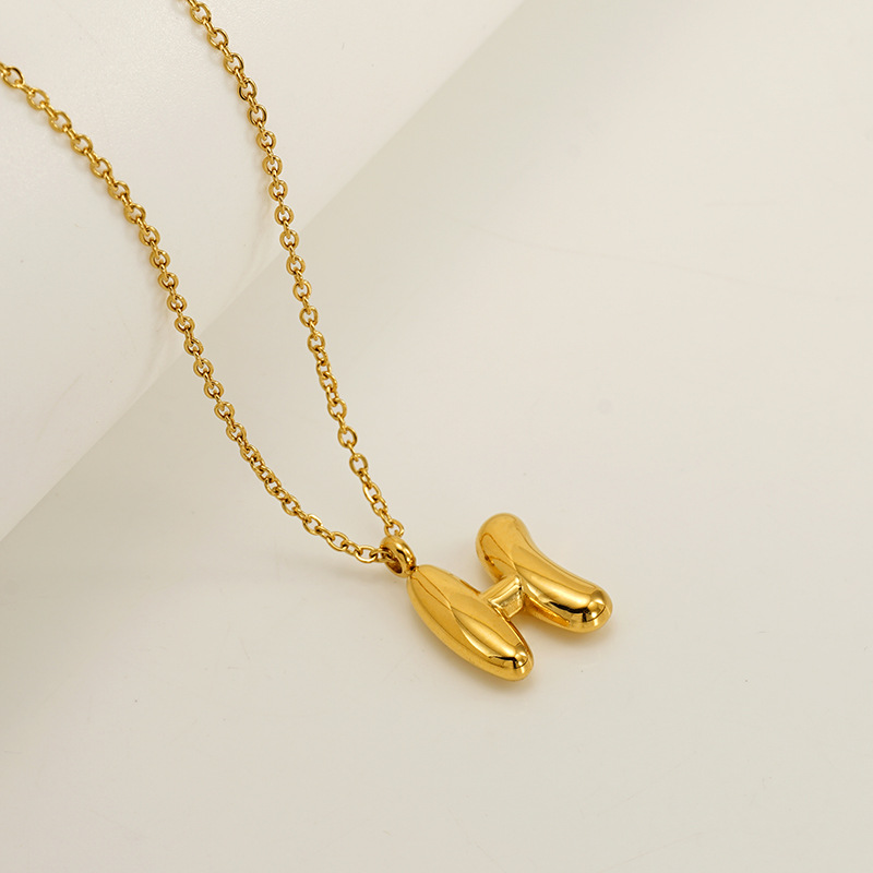 Handcrafted 3D Bubble Initial Necklace – Artisan Puffy Letter Pendant (Free Chain Included)