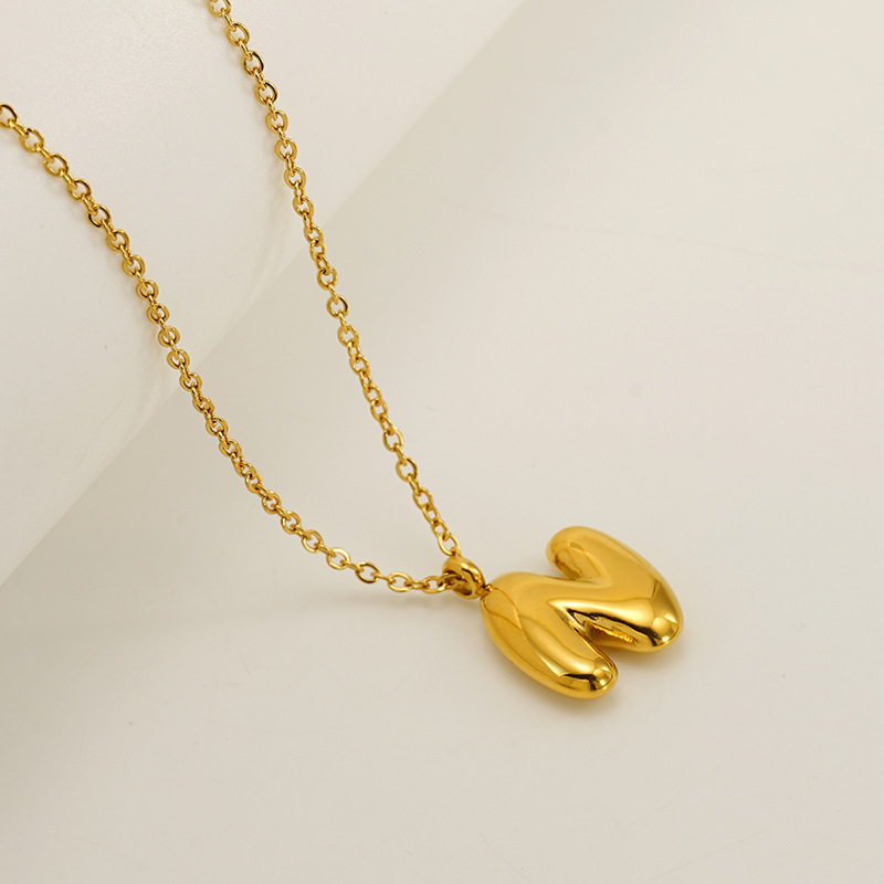 Handcrafted 3D Bubble Initial Necklace – Artisan Puffy Letter Pendant (Free Chain Included)