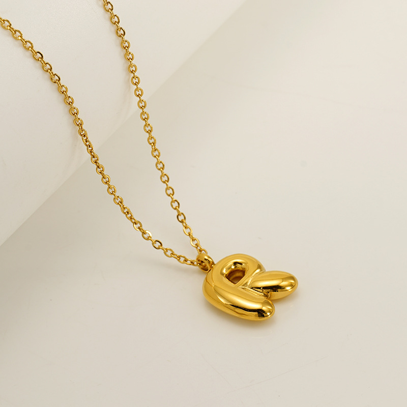 Handcrafted 3D Bubble Initial Necklace – Artisan Puffy Letter Pendant (Free Chain Included)