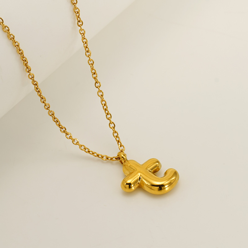 Handcrafted 3D Bubble Initial Necklace – Artisan Puffy Letter Pendant (Free Chain Included)