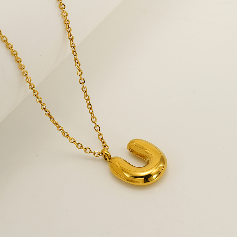 Handcrafted 3D Bubble Initial Necklace – Artisan Puffy Letter Pendant (Free Chain Included)