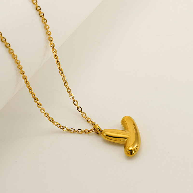 Handcrafted 3D Bubble Initial Necklace – Artisan Puffy Letter Pendant (Free Chain Included)