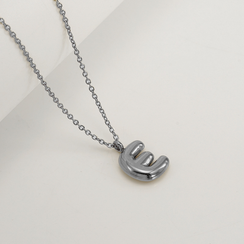 Handcrafted 3D Bubble Initial Necklace – Artisan Puffy Letter Pendant (Free Chain Included)