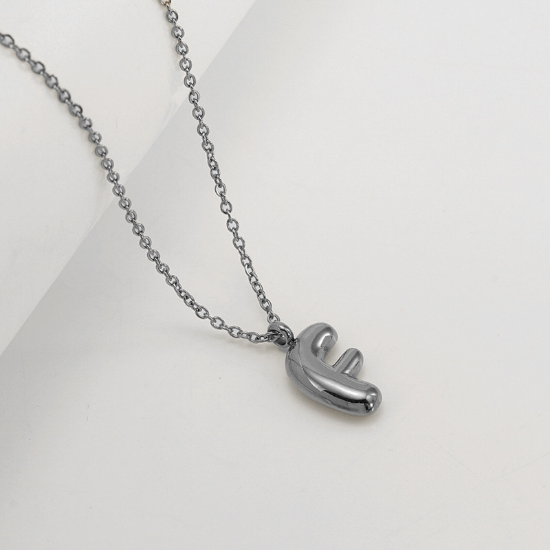 Handcrafted 3D Bubble Initial Necklace – Artisan Puffy Letter Pendant (Free Chain Included)