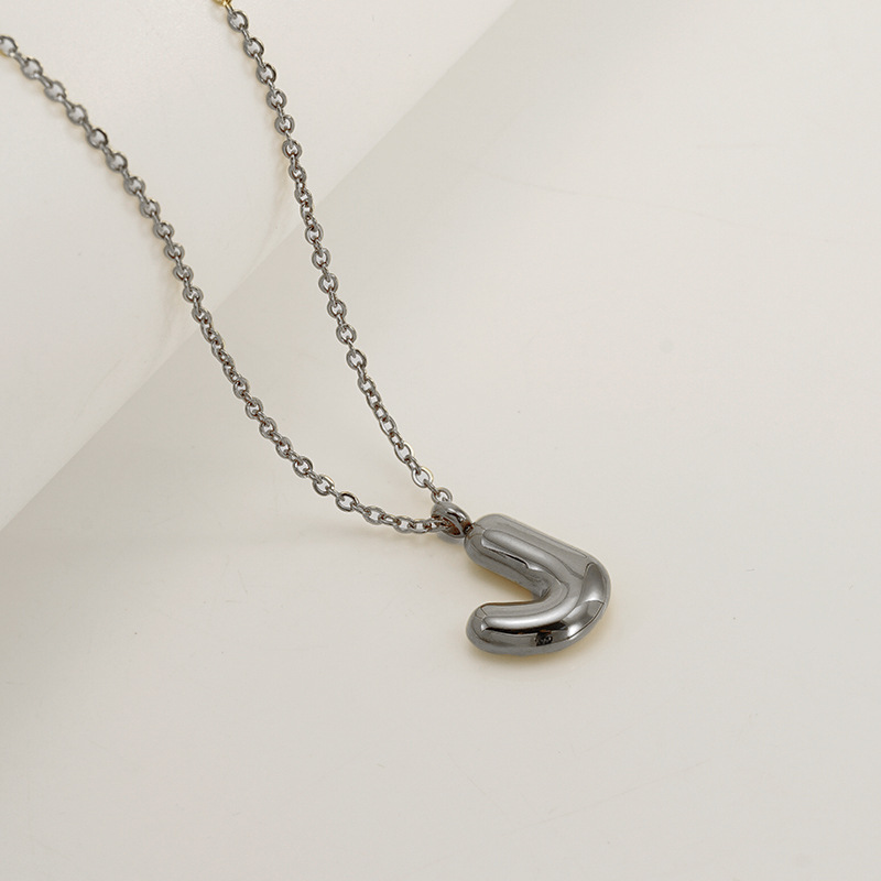 Handcrafted 3D Bubble Initial Necklace – Artisan Puffy Letter Pendant (Free Chain Included)