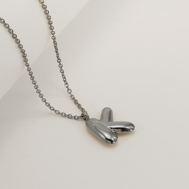 Handcrafted 3D Bubble Initial Necklace – Artisan Puffy Letter Pendant (Free Chain Included)