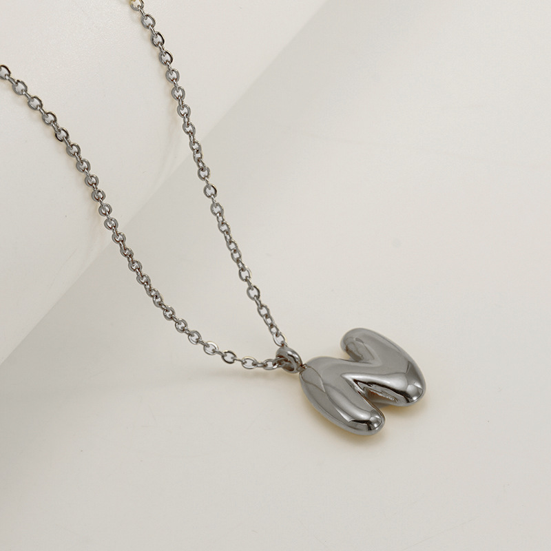 Handcrafted 3D Bubble Initial Necklace – Artisan Puffy Letter Pendant (Free Chain Included)