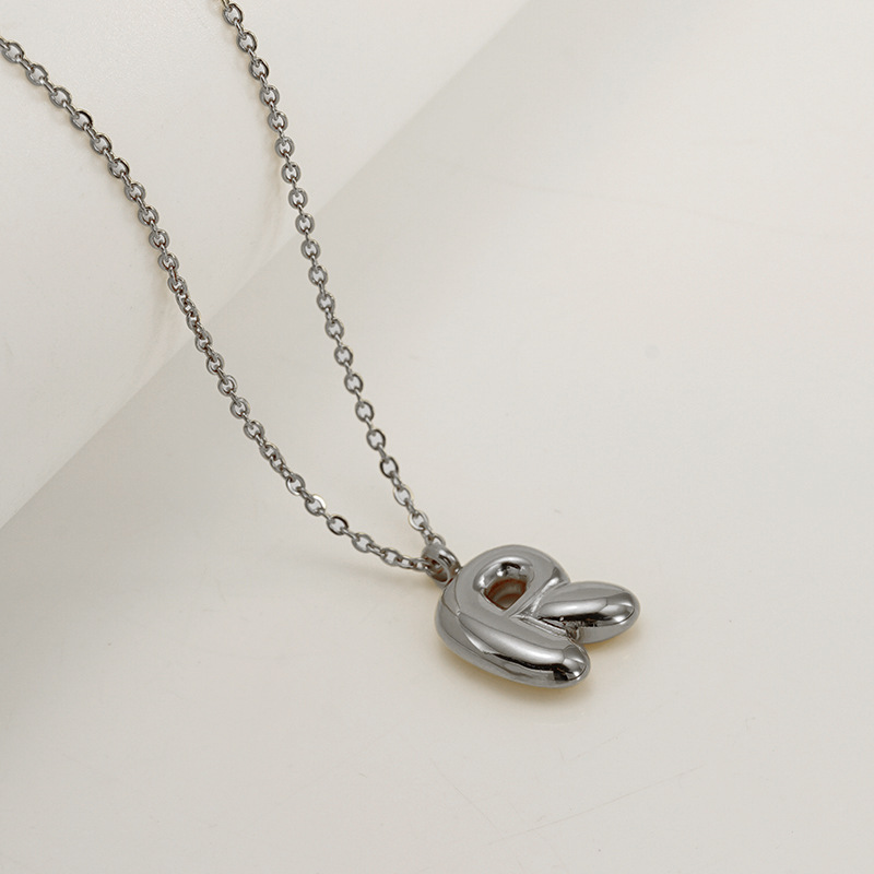 Handcrafted 3D Bubble Initial Necklace – Artisan Puffy Letter Pendant (Free Chain Included)