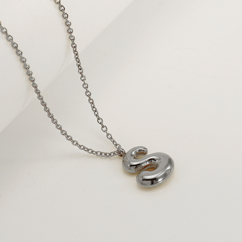 Handcrafted 3D Bubble Initial Necklace – Artisan Puffy Letter Pendant (Free Chain Included)