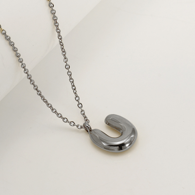 Handcrafted 3D Bubble Initial Necklace – Artisan Puffy Letter Pendant (Free Chain Included)