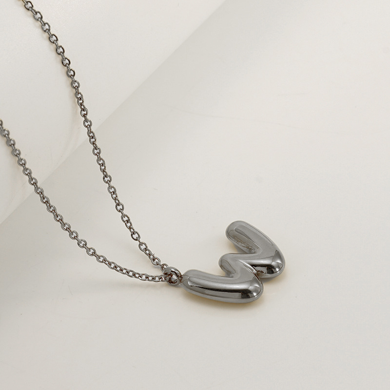 Handcrafted 3D Bubble Initial Necklace – Artisan Puffy Letter Pendant (Free Chain Included)